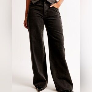 SOLD - Abercrombie black wide-leg jeans